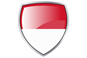 Monaco Flag Couche Heraldic Shield flag