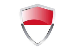 Monaco Flag with Pointed Triangular Shield flag
