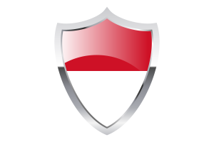 Monaco Flag with Medieval Heater Shield flag