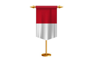 Monaco Flag Illustration with Stand flag