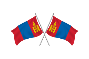 Mongolia Waving Friendship Flag flag
