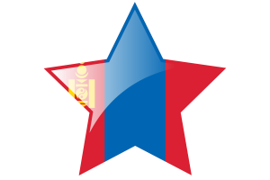 Mongolia Flag Star Icon flag