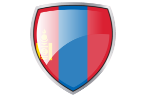 Mongolia Flag Couche Heraldic Shield flag