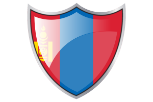 Shield with Flag of Mongolia flag