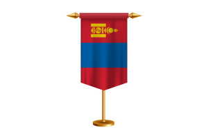 Mongolia Flag Illustration with Stand flag
