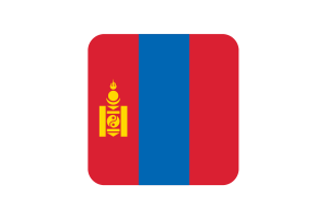 Mongolia Flag Square Rounded Shape flag