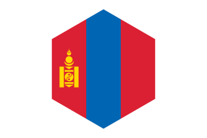 Mongolia Flag Hexagon Shape flag