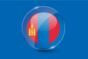 Mongolia Flag Glossy Round Button flag