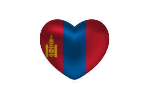 Love of Mongolia Heart Shape flag