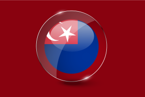 Johor Flag Glossy Round Button flag