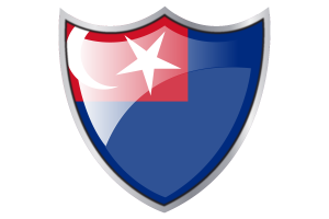 Shield with Flag of Johor flag