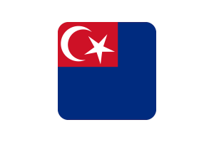 Johor Flag Square Rounded Shape flag