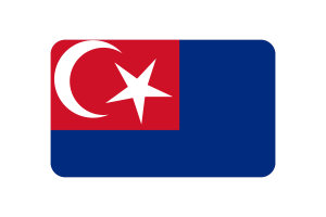 Johor Flag Rounded Rectangle Vector Illustration flag