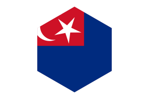 Johor Flag Hexagon Shape flag