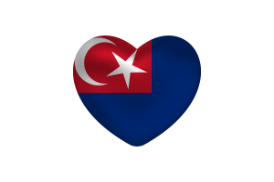 Love of Johor Heart Shape flag