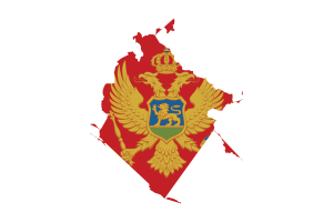 Montenegro Map with Flag flag