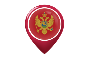 Montenegro Flag Map Pin Icon flag