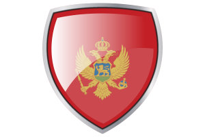 Montenegro Flag Couche Heraldic Shield flag