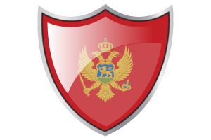 Shield with Flag of Montenegro flag