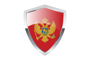 Montenegro Flag with Pointed Triangular Shield flag