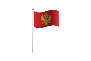 Waving Flag of Montenegro flag