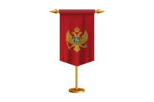 Montenegro Flag Illustration with Stand flag