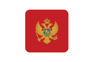 Montenegro Flag Square Rounded Shape flag