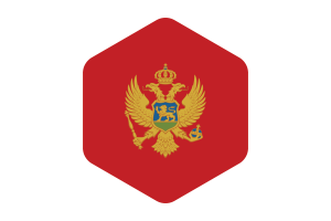 Montenegro Flag Rounded Hexagon Shape flag