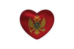 Love of Montenegro Heart Shape flag