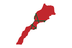 Morocco Map with Flag flag