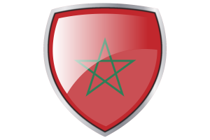Morocco Flag Couche Heraldic Shield flag