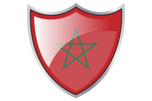 Shield with Flag of Morocco flag