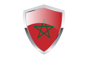 Morocco Flag with Pointed Triangular Shield flag