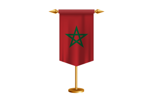 Morocco Flag Illustration with Stand flag