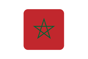 Morocco Flag Square Rounded Shape flag