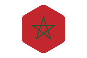Morocco Flag Rounded Hexagon Shape flag