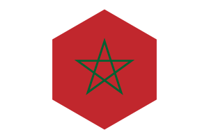 Morocco Flag Hexagon Shape flag