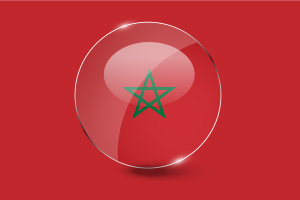 Morocco Flag Glossy Round Button flag