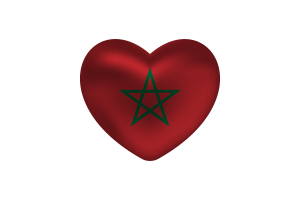 Love of Morocco Heart Shape flag