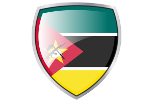 Mozambique Flag Couche Heraldic Shield flag