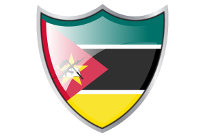 Shield with Flag of Mozambique flag