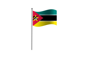 Waving Flag of Mozambique flag