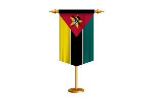 Mozambique Flag Illustration with Stand flag