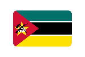 Mozambique Flag Triangle Rounded Shape flag