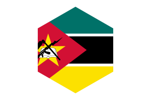 Mozambique Flag Hexagon Shape flag