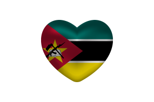 Love of Mozambique Heart Shape flag