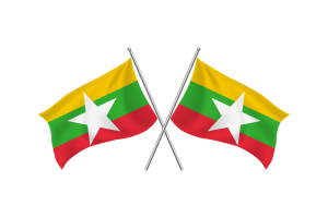 Myanmar Waving Friendship Flag flag