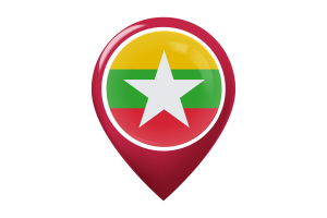 Myanmar Flag Map Pin Icon flag