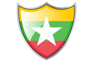 Shield with Flag of Myanmar flag