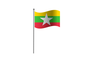 Waving Flag of Myanmar flag